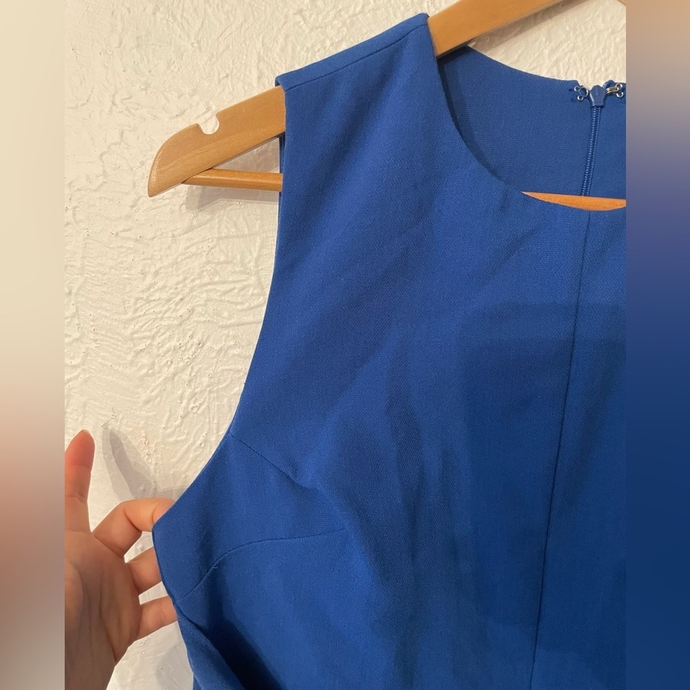 DO+BE Cobalt Blue Sleeveless Tie Front Sheath Dress Medium - Picture 3 of 6
